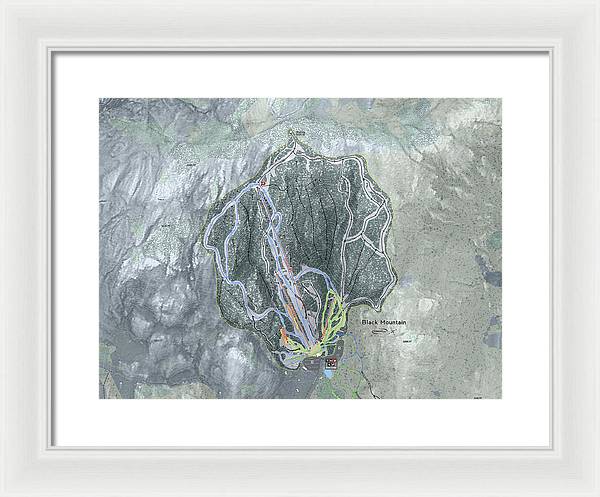 Black Mountain Ski Trail Map - Framed Print - Powderaddicts