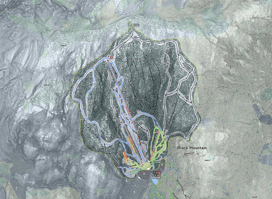 Black Mountain Ski Trail Map - Art Print - Powderaddicts