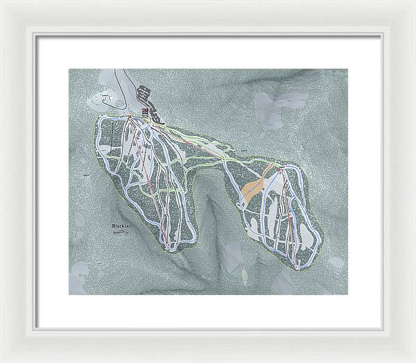 Black tail Ski Trail Map - Framed Print - Powderaddicts