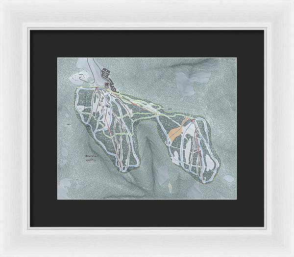 Black tail Ski Trail Map - Framed Print - Powderaddicts