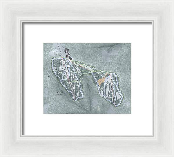 Black tail Ski Trail Map - Framed Print - Powderaddicts