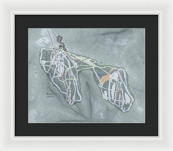 Black tail Ski Trail Map - Framed Print - Powderaddicts