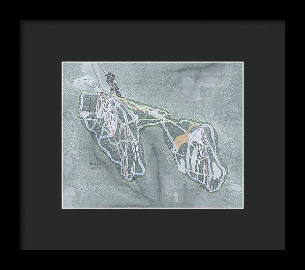 Black tail Ski Trail Map - Framed Print - Powderaddicts