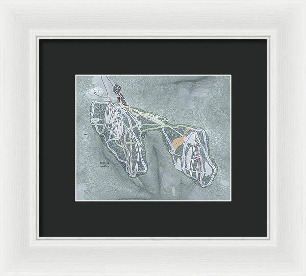 Black tail Ski Trail Map - Framed Print - Powderaddicts