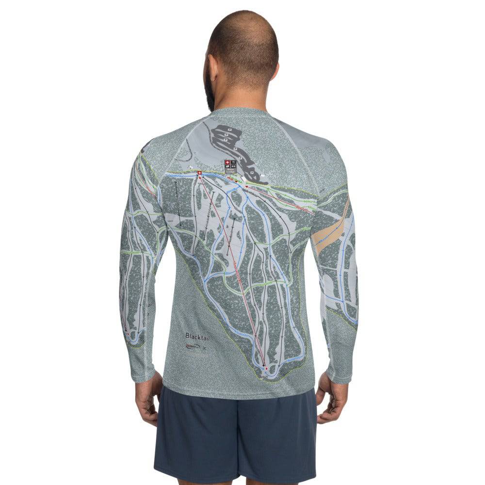 Blacktail, Montana Ski Trail Map Men's Base Layer Top - Powderaddicts