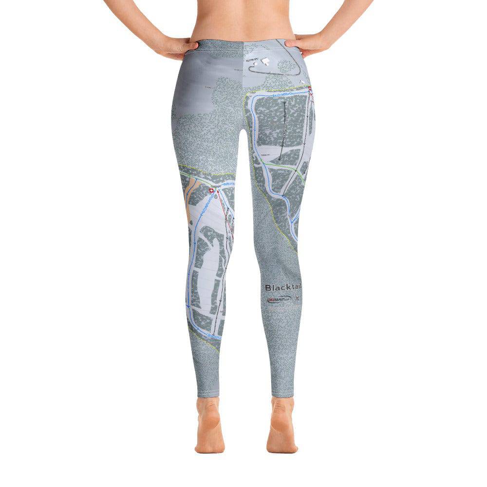 Blacktail, Montana Ski Trail Map Women's Base Layer Bottom - Powderaddicts