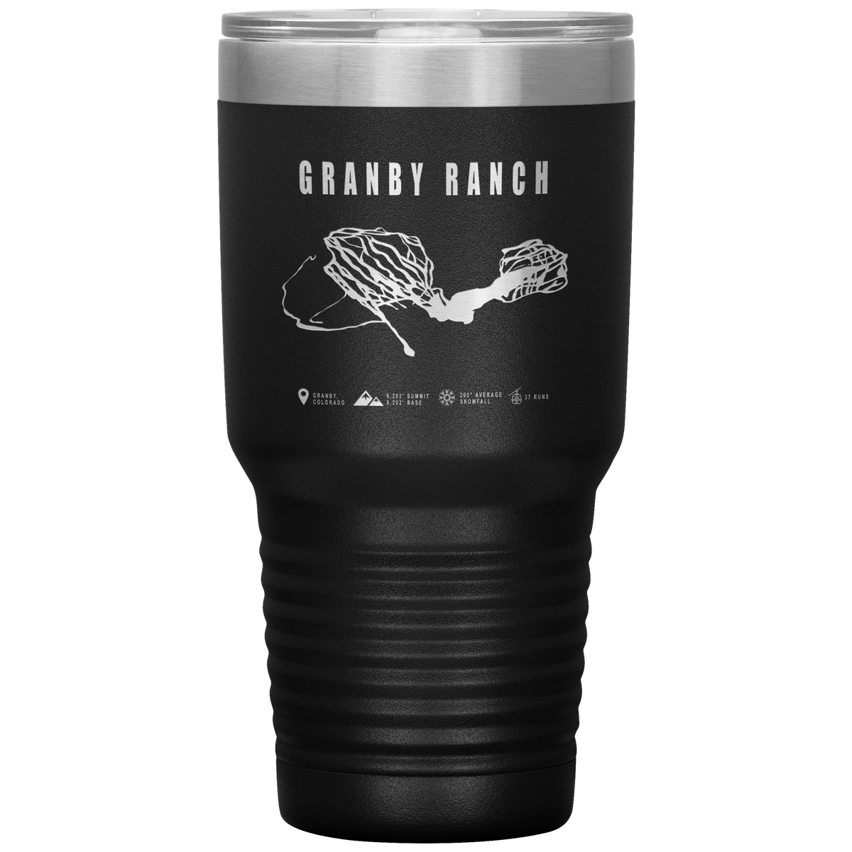 Granby Ranch Colorado Ski Trail Map 30oz Tumbler - Powderaddicts