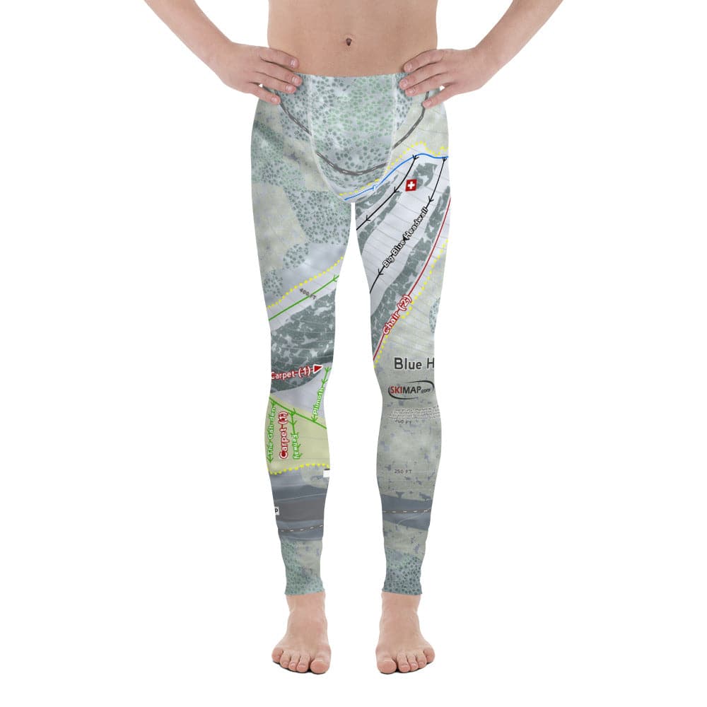 Blue Hills, Massachusetts Ski Trail Map Men's Base Layer Bottom