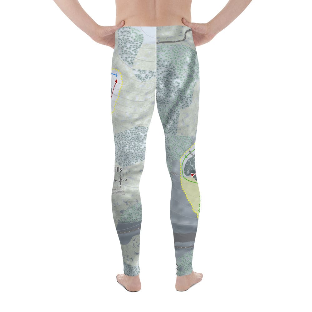 Blue Hills, Massachusetts Ski Trail Map Men's Base Layer Bottom - Powderaddicts