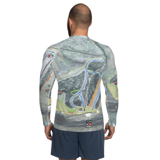 Blue Hills, Massachusetts Ski Trail Map Men's Base Layer Top - Powderaddicts