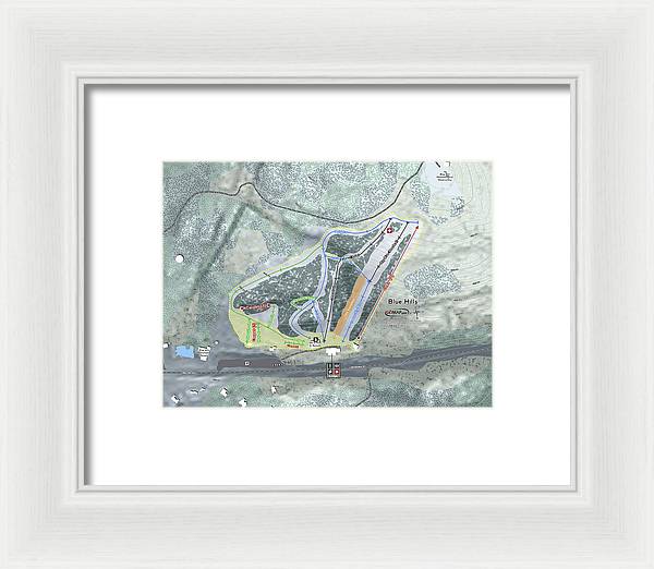 Blue Hills Ski Trail Map - Framed Print - Powderaddicts