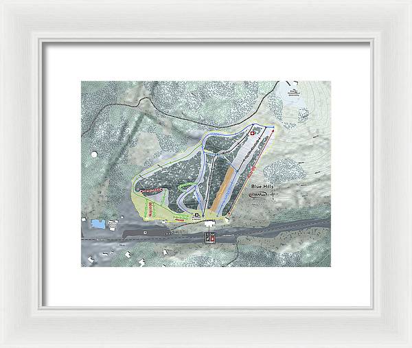 Blue Hills Ski Trail Map - Framed Print - Powderaddicts