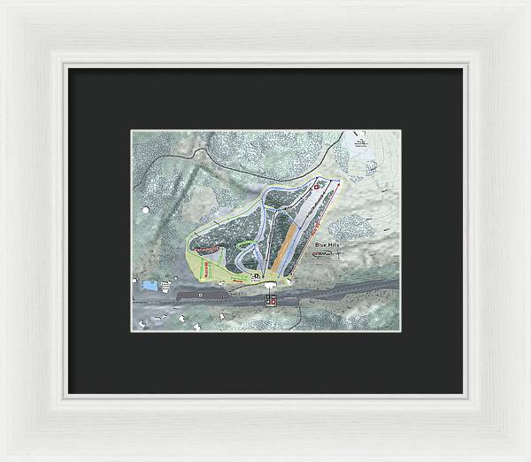 Blue Hills Ski Trail Map - Framed Print - Powderaddicts
