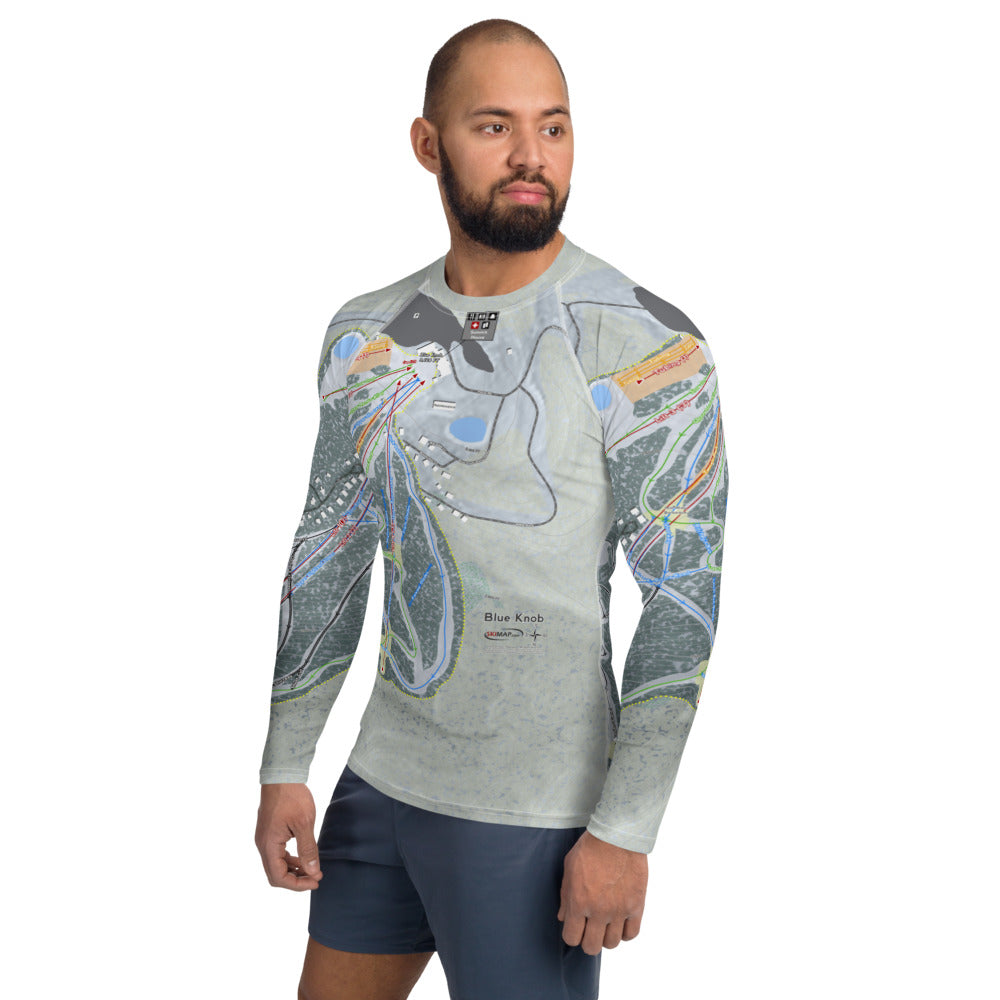 Blue Knob, Pennsylvania Ski Trail Map Men's Base Layer Top - Powderaddicts