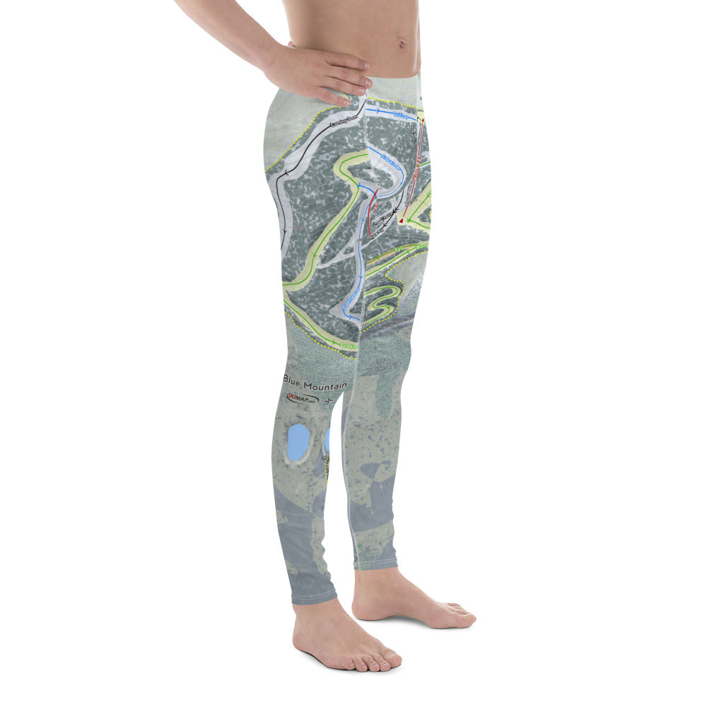 Blue Mountain, Pennsylvania Ski Trail Map Men&#39;s Base Layer Bottom - Powderaddicts