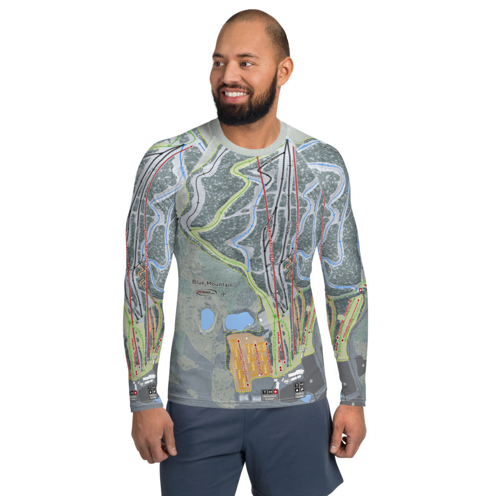 Blue Mountain, Pennsylvania Ski Trail Map Men's Base Layer Top