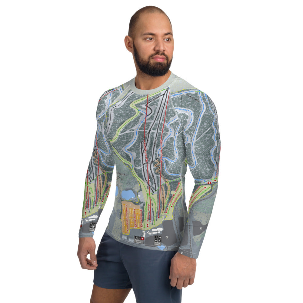 Blue Mountain, Pennsylvania Ski Trail Map Men's Base Layer Top - Powderaddicts