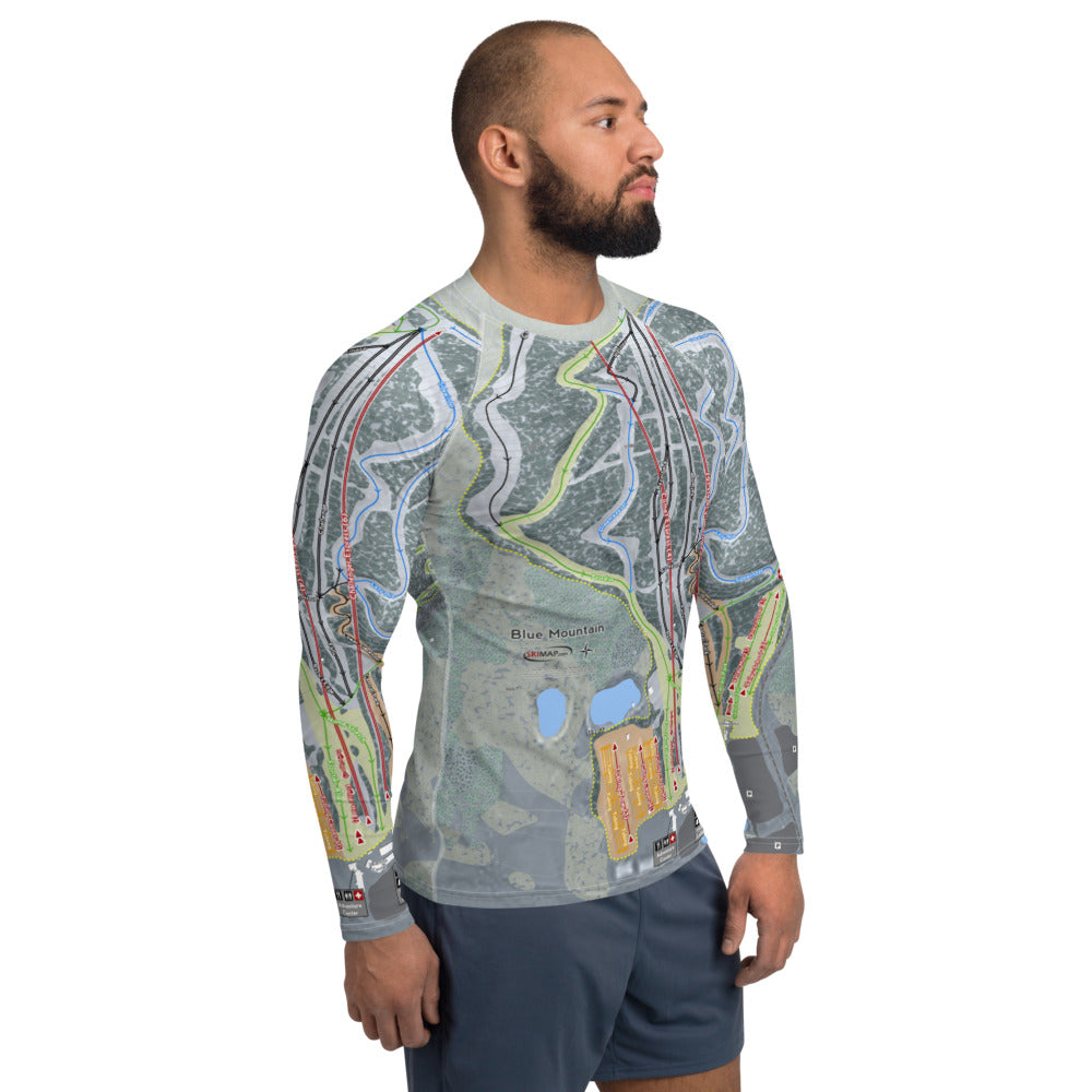 Blue Mountain, Pennsylvania Ski Trail Map Men's Base Layer Top - Powderaddicts