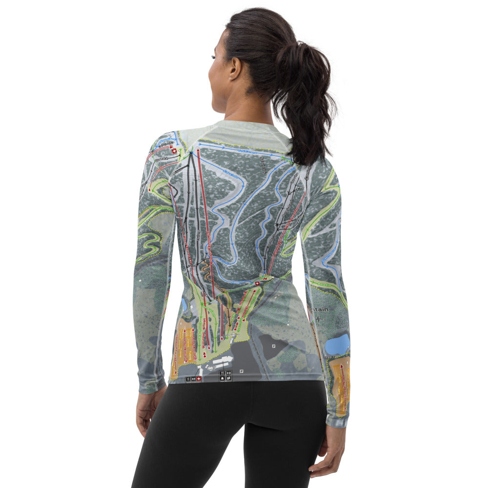 Blue Mountain, Pennsylvania Ski Trail Map Women&#39;s Base Layer Top - Powderaddicts