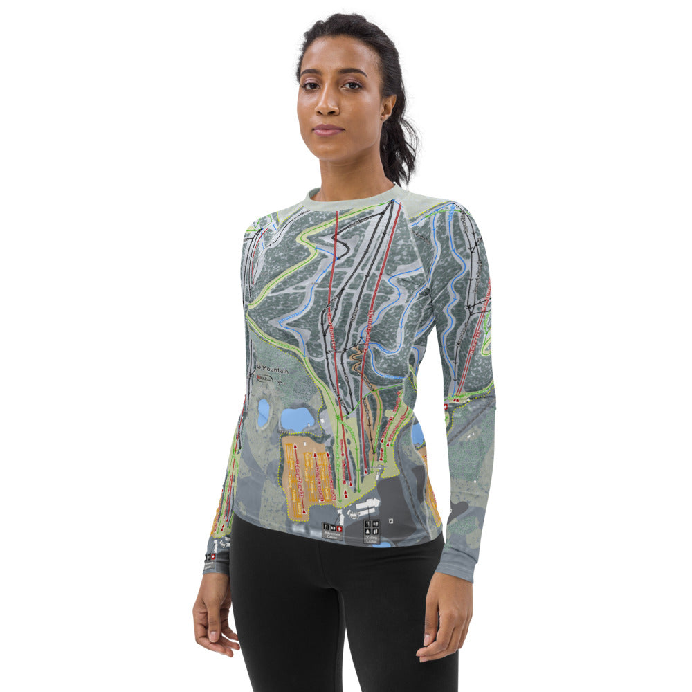 Blue Mountain, Pennsylvania Ski Trail Map Women&#39;s Base Layer Top - Powderaddicts