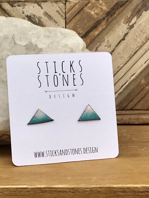 ENAMELED BLUE SNOWY MOUNTAIN STUDS - Powderaddicts