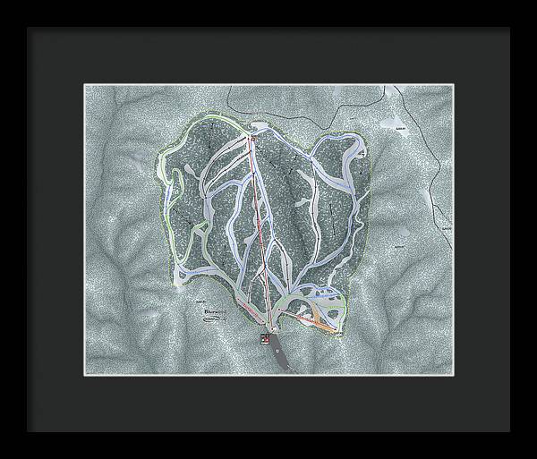 Bluewood Ski Trail Map - Framed Print - Powderaddicts