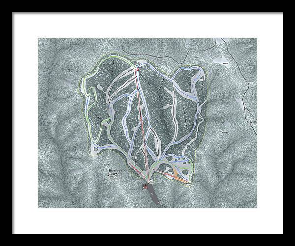 Bluewood Ski Trail Map - Framed Print - Powderaddicts