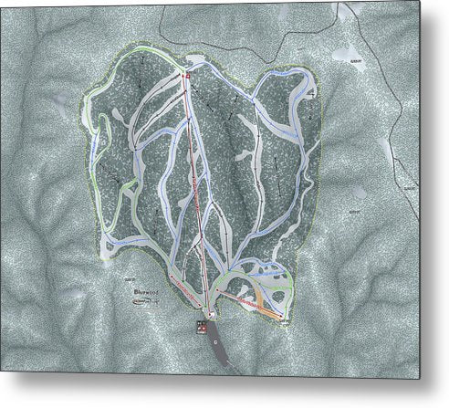 Bluewood Ski Trail Map - Metal Print - Powderaddicts