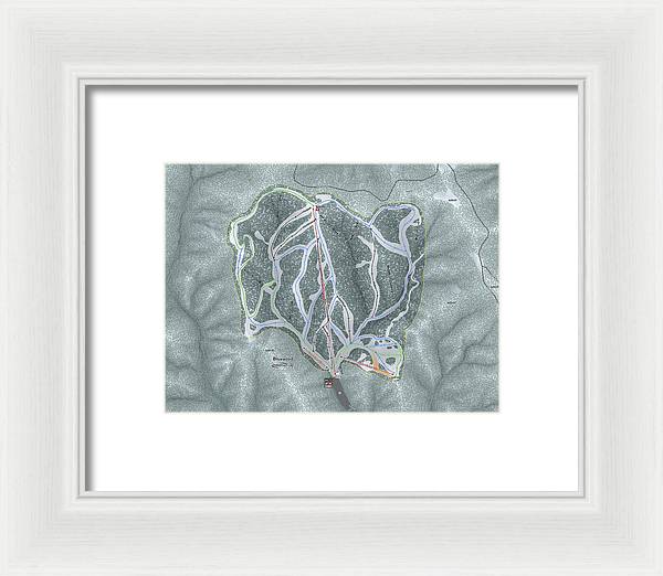 Bluewood Ski Trail Map - Framed Print - Powderaddicts