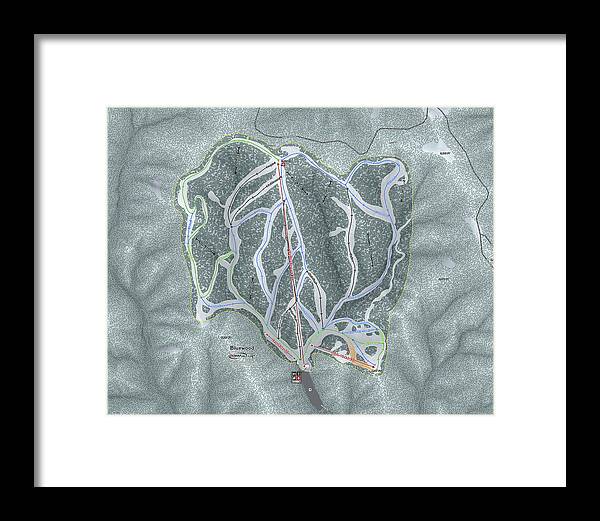 Bluewood Ski Trail Map - Framed Print - Powderaddicts