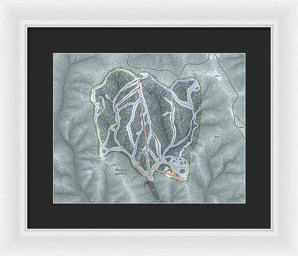 Bluewood Ski Trail Map - Framed Print - Powderaddicts