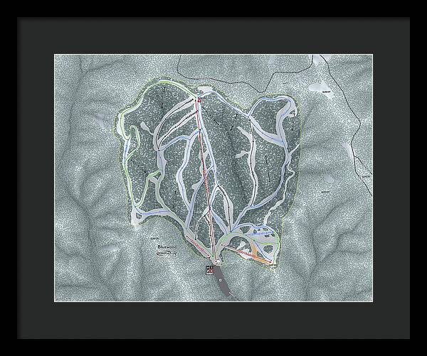 Bluewood Ski Trail Map - Framed Print - Powderaddicts