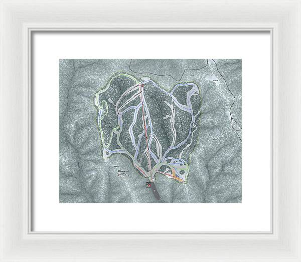 Bluewood Ski Trail Map - Framed Print - Powderaddicts