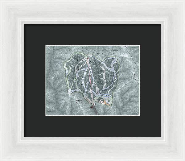 Bluewood Ski Trail Map - Framed Print - Powderaddicts