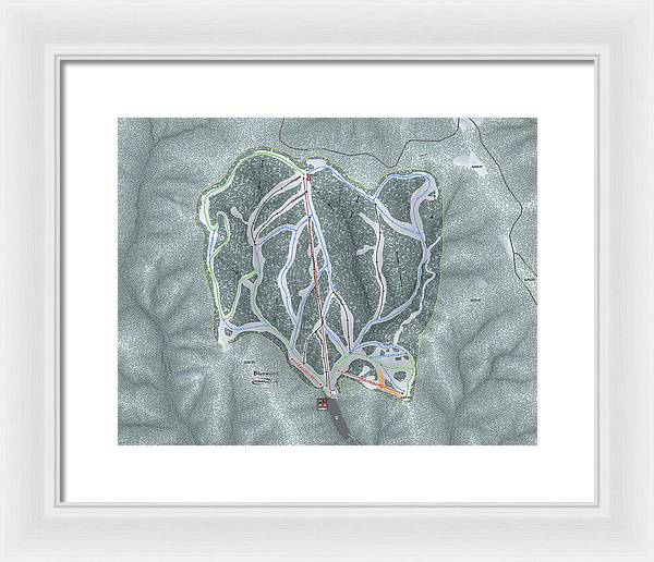 Bluewood Ski Trail Map - Framed Print - Powderaddicts