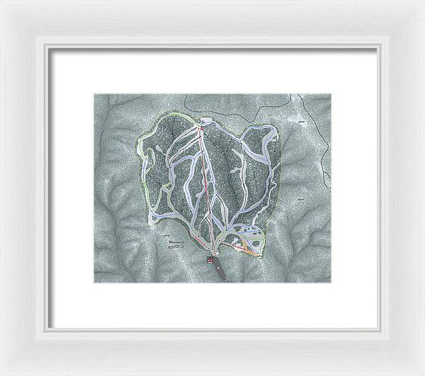 Bluewood Ski Trail Map - Framed Print - Powderaddicts