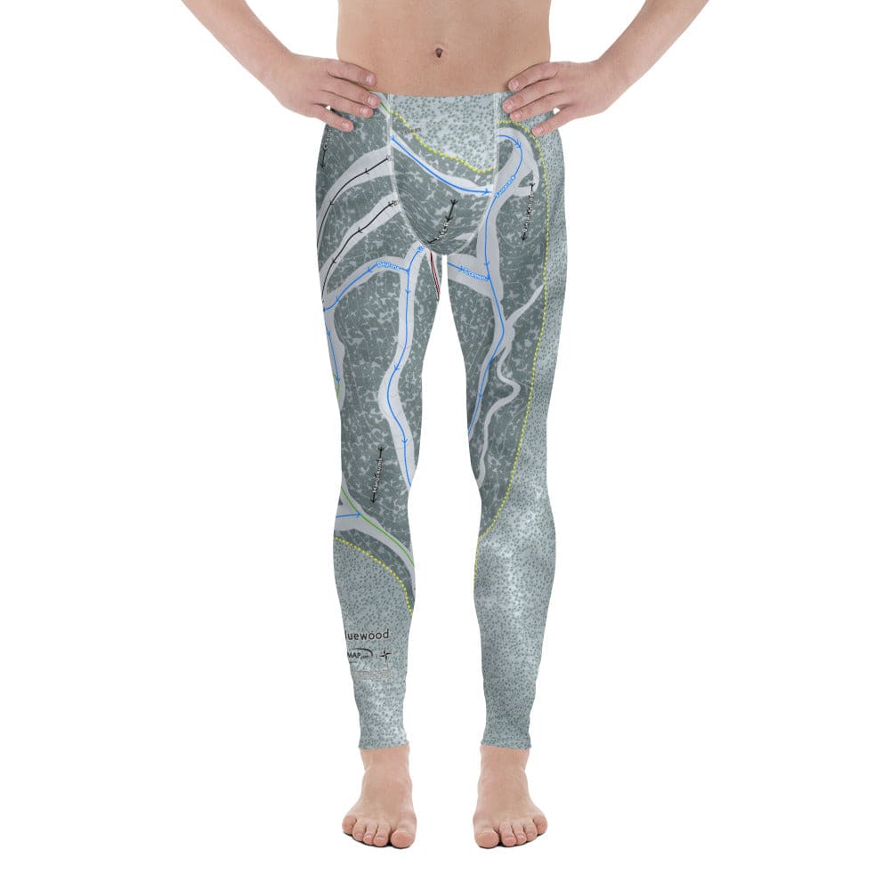 Bluewood, Washington ski Trail Map Men's Base Layer Bottom