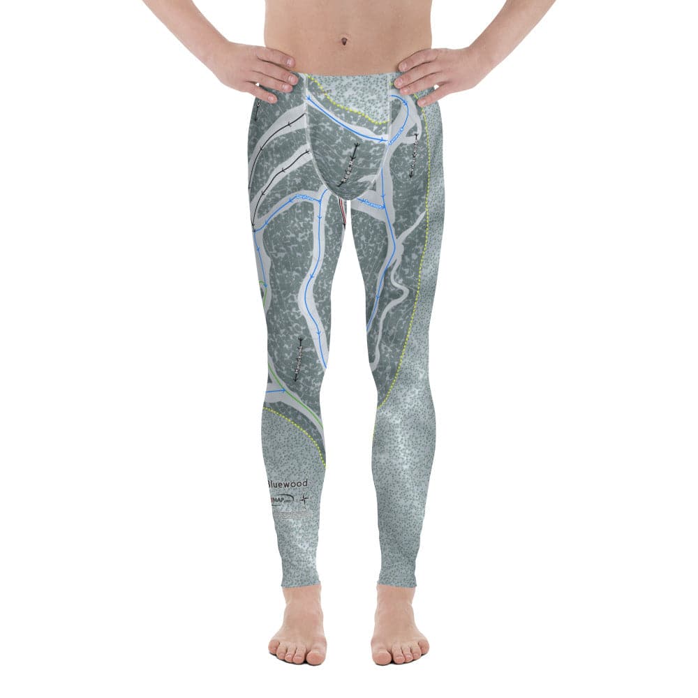 Bluewood, Washington ski Trail Map Men's Base Layer Bottom