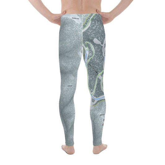 Bluewood, Washington ski Trail Map Men's Base Layer Bottom - Powderaddicts