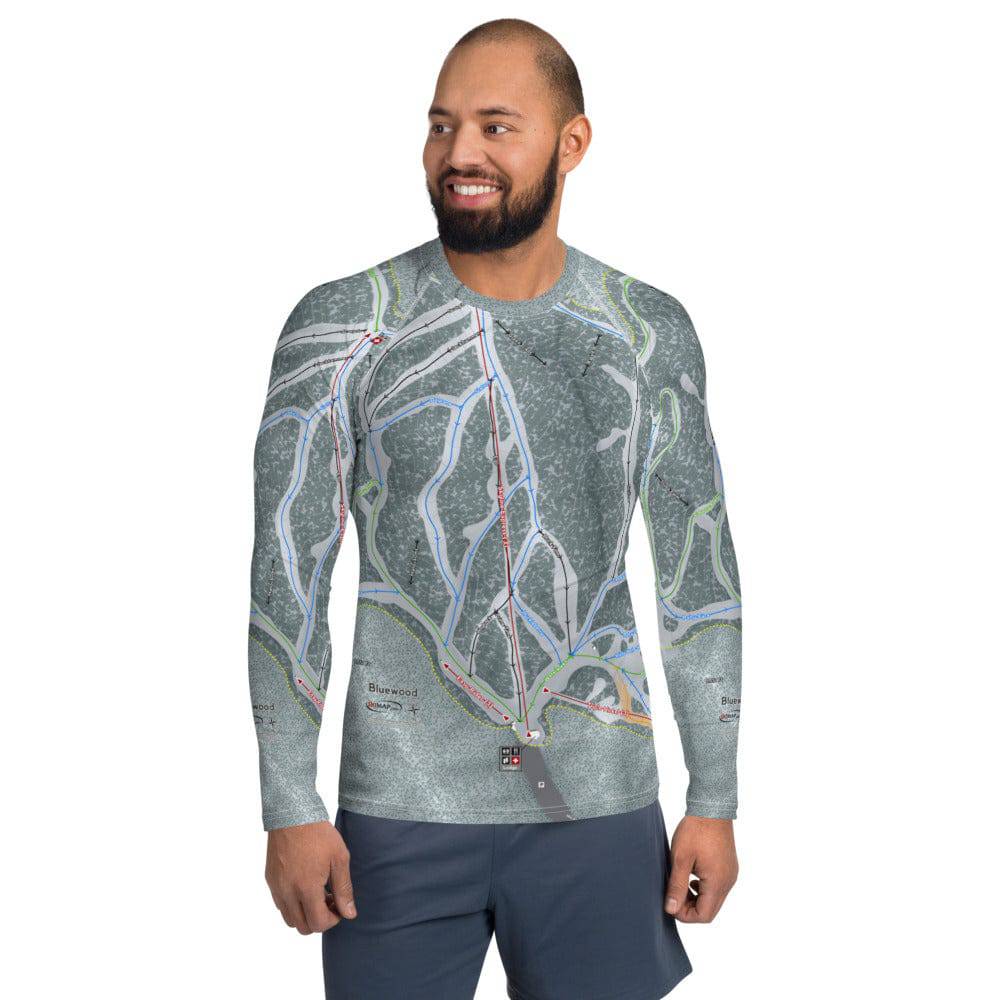 Bluewood, Washington Ski Trail Map Men's Base Layer Top