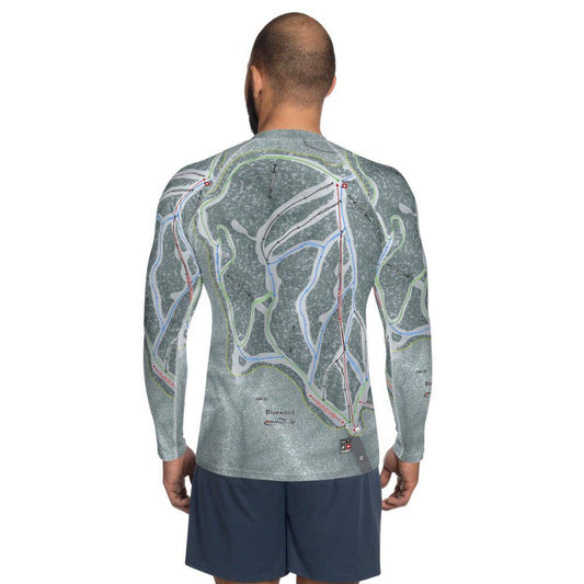 Bluewood, Washington Ski Trail Map Men's Base Layer Top - Powderaddicts