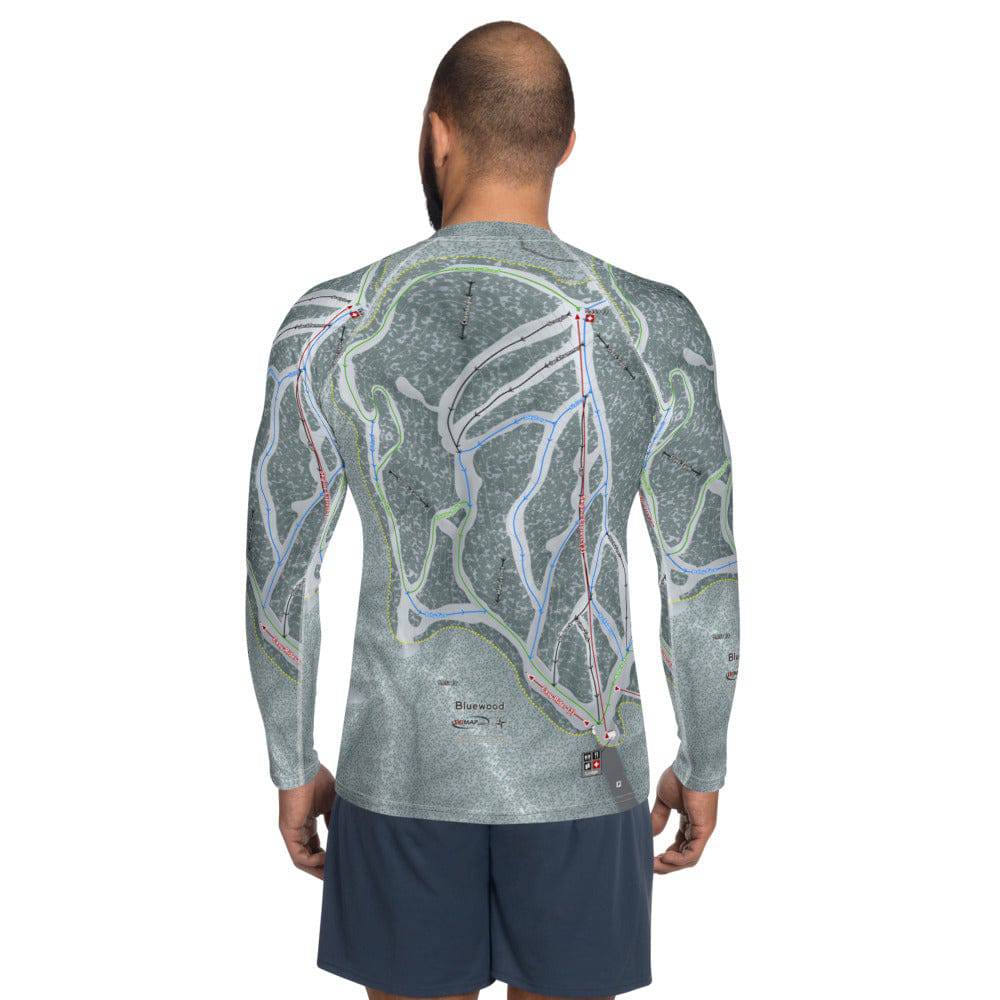 Bluewood, Washington Ski Trail Map Men's Base Layer Top - Powderaddicts