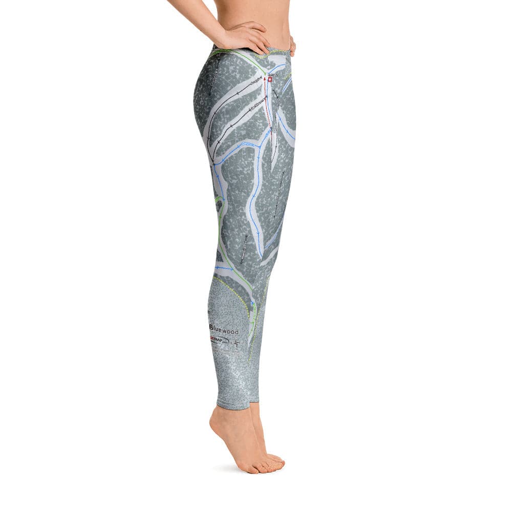 Bluewood, Washington ski Trail Map Women's Base Layer Bottom - Powderaddicts