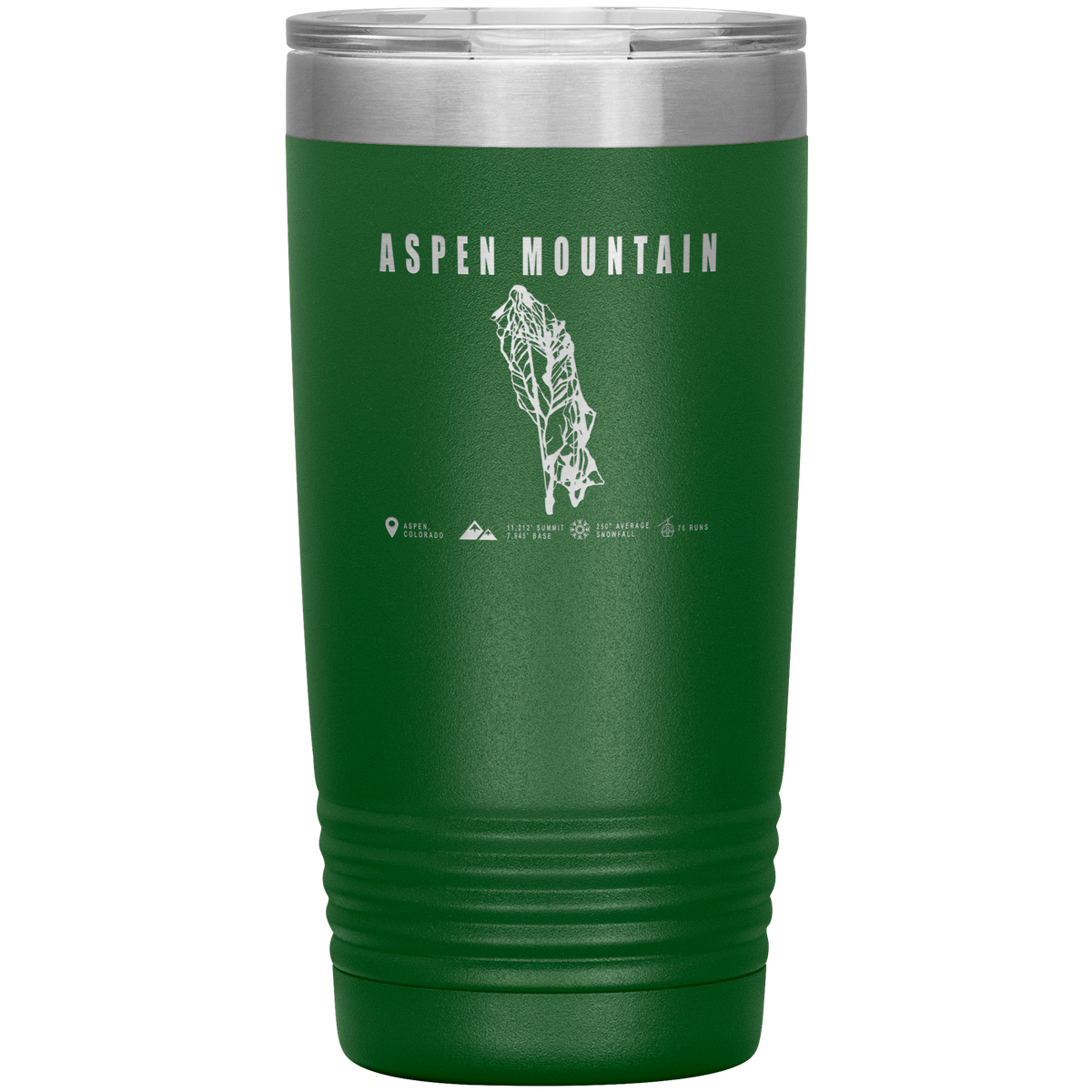 Aspen Mountain Colorado Ski Trail Map 20oz Tumbler - Powderaddicts