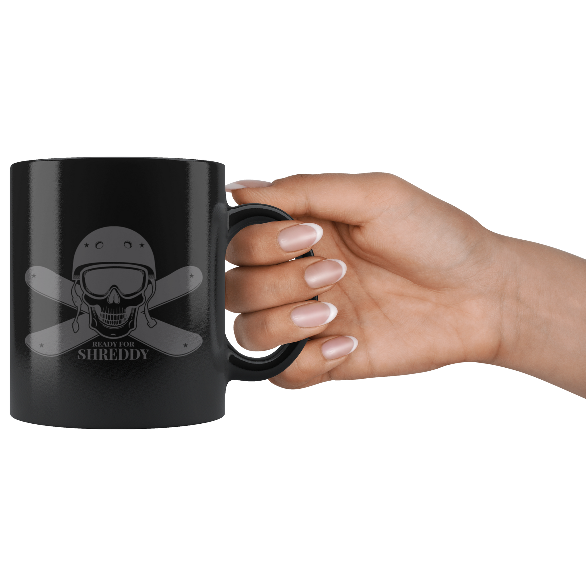 Ready For Shreddy Skeleton Skis Mugs - Powderaddicts