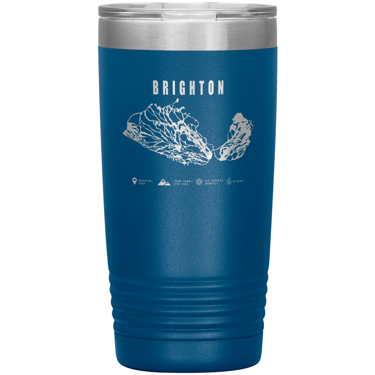 Brighton,Utah Ski Trail Map 20oz Tumbler - Powderaddicts