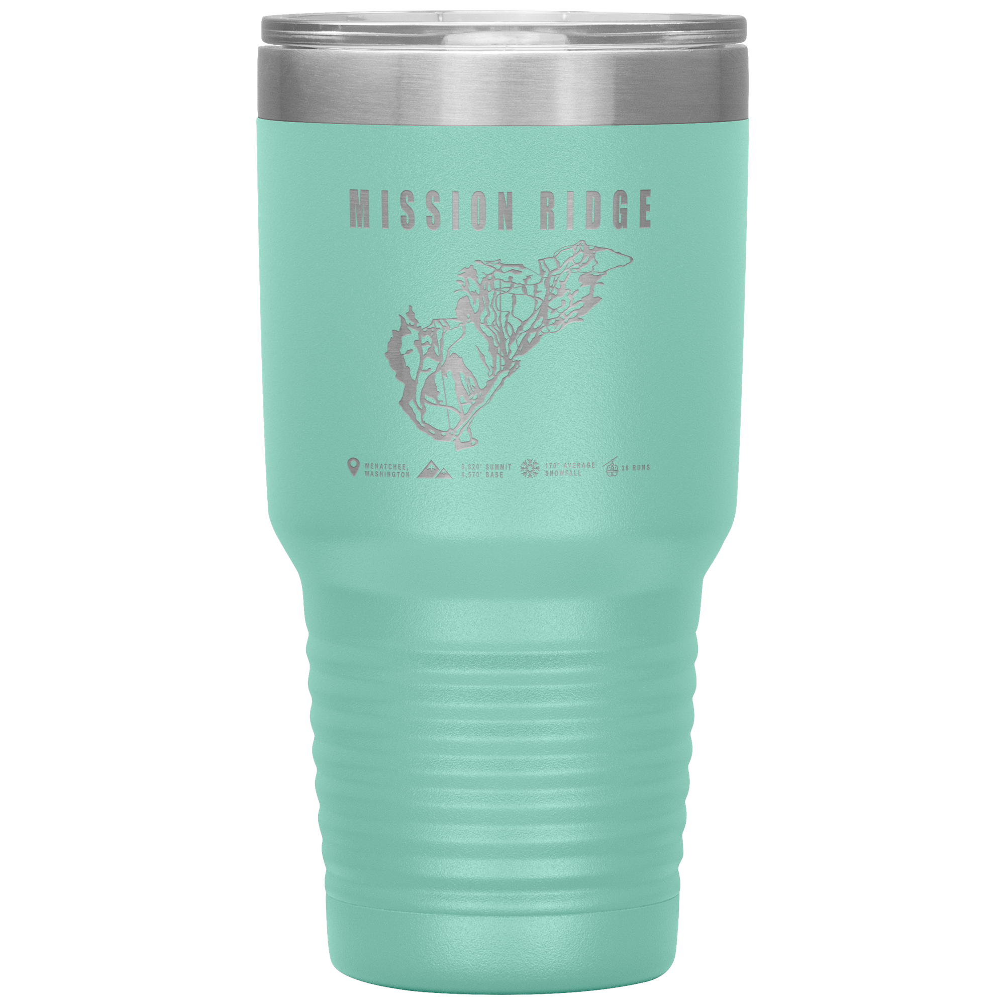 Mission Ridge, Washington Ski Trail Map 30oz Tumbler - Powderaddicts