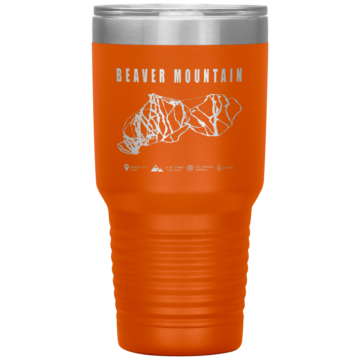 Beaver Mountain,Utah Ski Trail Map 30oz Tumbler - Powderaddicts