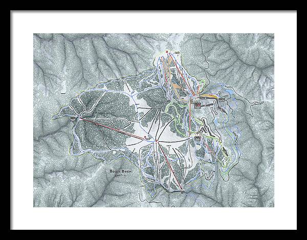 Bogus Basin Ski Trail Map - Framed Print - Powderaddicts