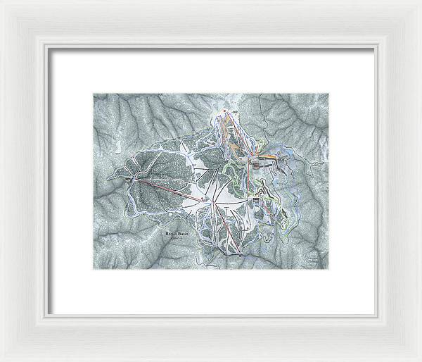 Bogus Basin Ski Trail Map - Framed Print - Powderaddicts
